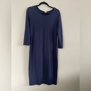 Yelete Dress Womens Midi Dress Size 2XL Navy Blue Knit Bodycon